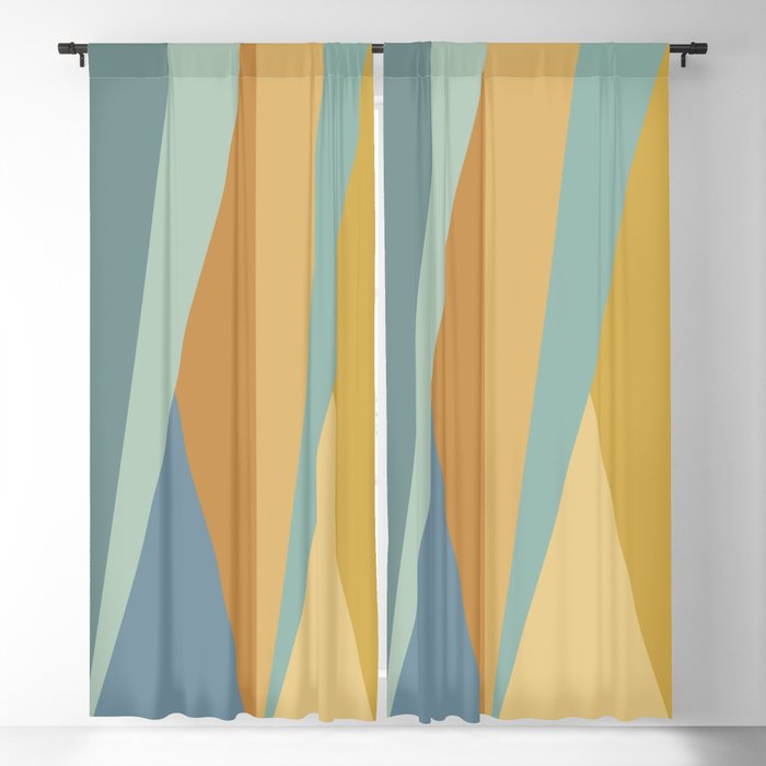 Geometric Triangles XIII Retro Summer Window Curtain Gallery Image 1