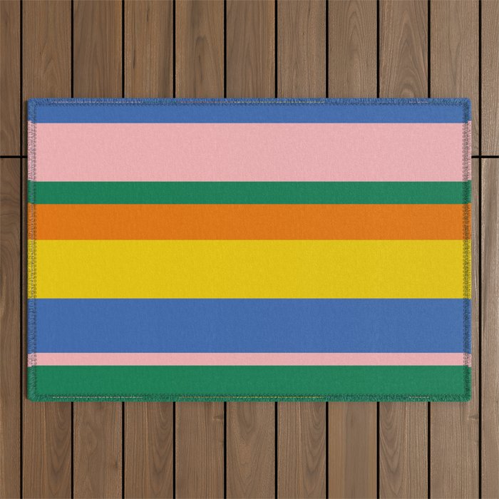 Colorful Vertical Stripes Contemporary Pattern Outdoor Rug Gallery Image 1
