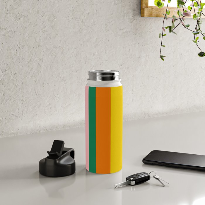 Colorful Vertical Stripes Contemporary Pattern Water Bottle Gallery Image 4