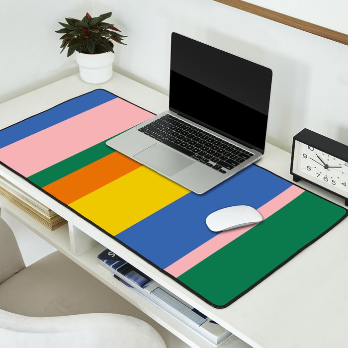 Colorful Vertical Stripes Contemporary Pattern Desk Mat Gallery Image 2