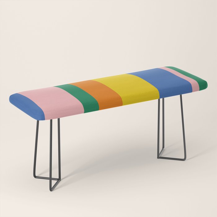 Colorful Vertical Stripes Contemporary Pattern Bench Gallery Image 1