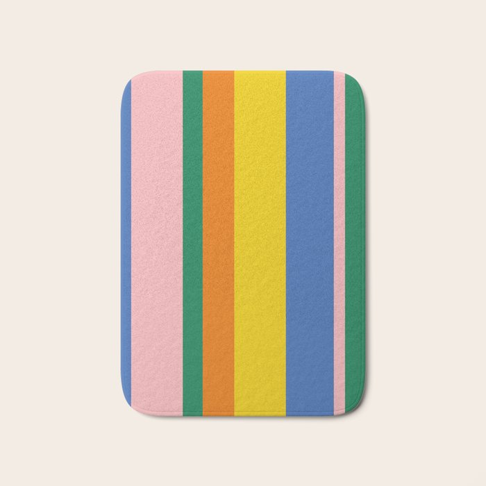 Colorful Vertical Stripes Contemporary Pattern Bath Mat Gallery Image 1
