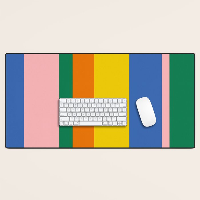 Colorful Vertical Stripes Contemporary Pattern Desk Mat Gallery Image 1