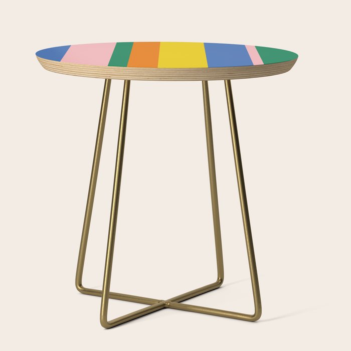 Colorful Vertical Stripes Contemporary Pattern Side Table Gallery Image 1