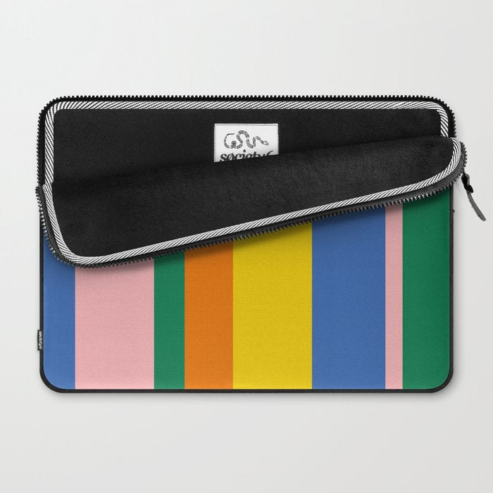 Colorful Vertical Stripes Contemporary Pattern Laptop Sleeve Gallery Image 2