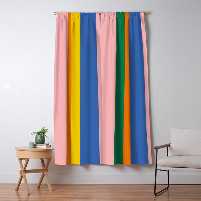 Colorful Vertical Stripes Contemporary Pattern Window Curtain Gallery Image 5