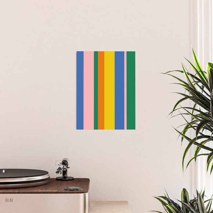Colorful Vertical Stripes Contemporary Pattern Poster Gallery Image 2