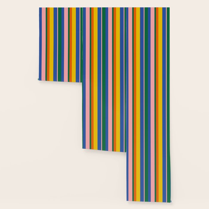 Colorful Vertical Stripes Contemporary Pattern Wallpaper Gallery Image 3