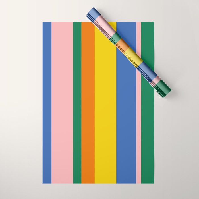 Colorful Vertical Stripes Contemporary Pattern Wrapping Paper Gallery Image 1