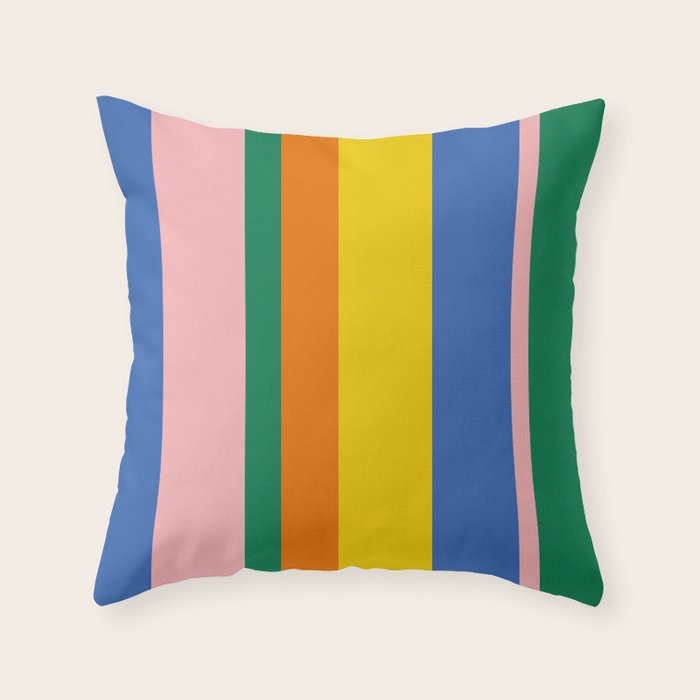 Colorful Vertical Stripes Contemporary Pattern Throw Pillow Gallery Image 1