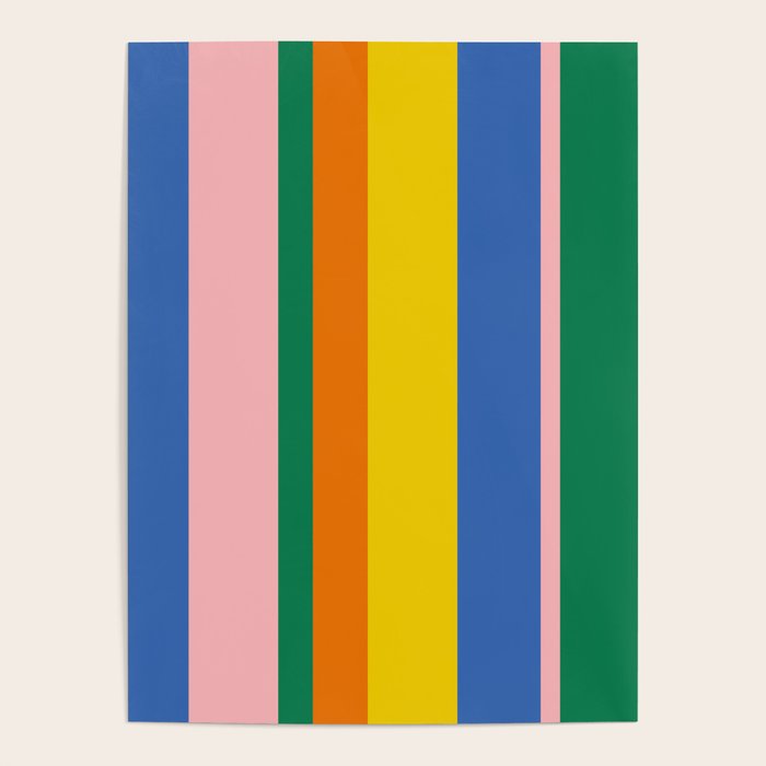 Colorful Vertical Stripes Contemporary Pattern Poster Gallery Image 1