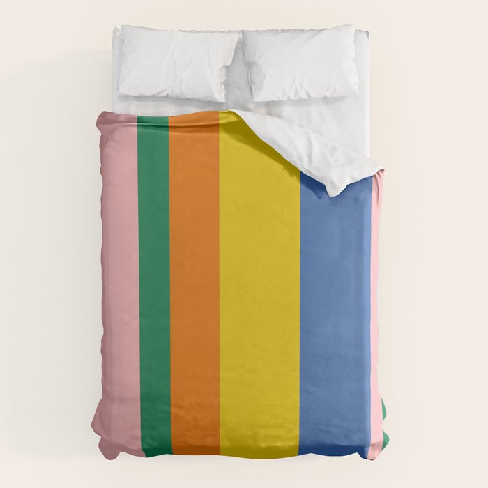 Colorful Vertical Stripes Contemporary Pattern Duvet Cover Gallery Image 1