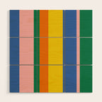 Colorful Vertical Stripes Contemporary Pattern Wood Wall Art Gallery Image 1