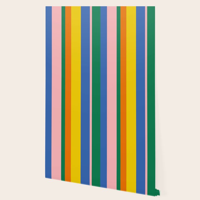 Colorful Vertical Stripes Contemporary Pattern Wallpaper Gallery Image 2