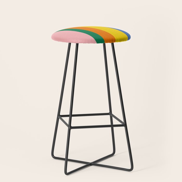 Colorful Vertical Stripes Contemporary Pattern Stool Gallery Image 1