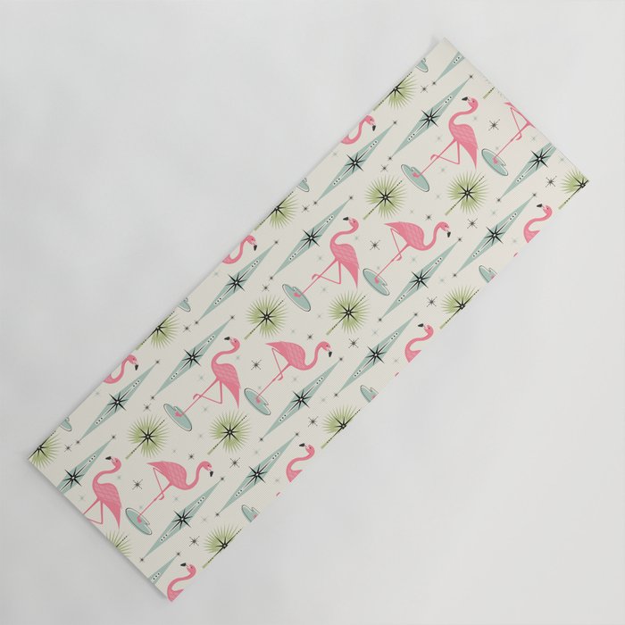 Atomic Flamingo Oasis - Larger Scale ©studioxtine Yoga Mat Gallery Image 1