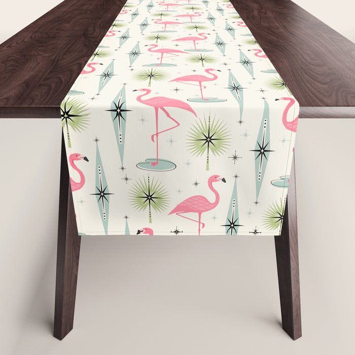 Atomic Flamingo Oasis - Larger Scale ©studioxtine Table Runner Gallery Image 1