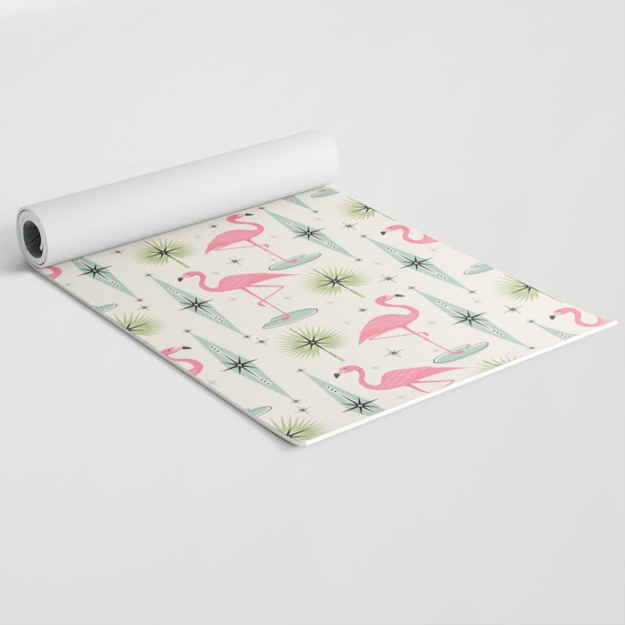 Atomic Flamingo Oasis - Larger Scale ©studioxtine Yoga Mat Gallery Image 2