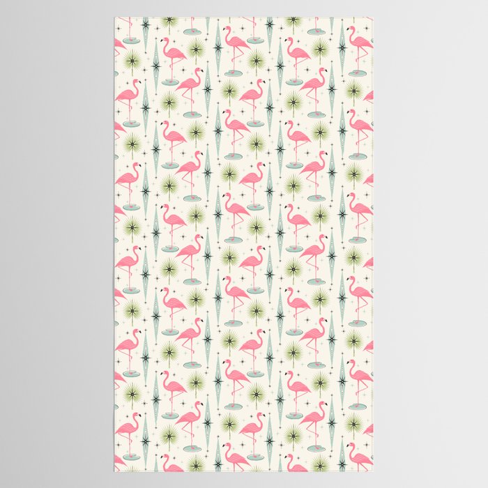 Atomic Flamingo Oasis - Larger Scale ©studioxtine Tablecloth Gallery Image 2