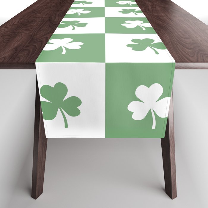 Shamrock Checkered Pattern Table Runner Gallery Image 1