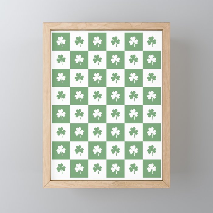 Shamrock Checkered Pattern Mini Art Print Gallery Image 1