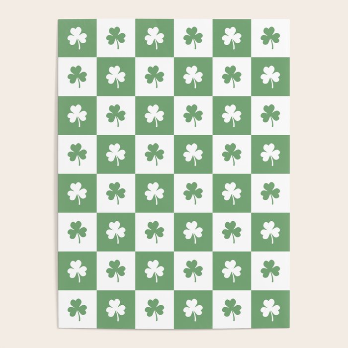 Shamrock Checkered Pattern Poster Gallery Image 4