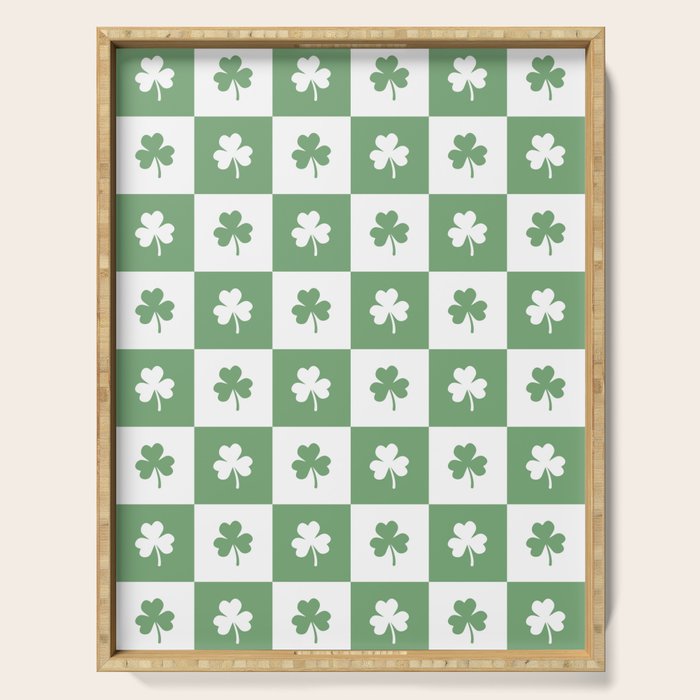 Shamrock Checkered Pattern Serving Tray Gallery Image 1