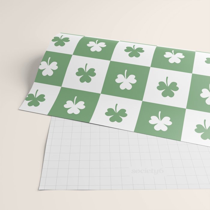 Shamrock Checkered Pattern Wrapping Paper Gallery Image 2