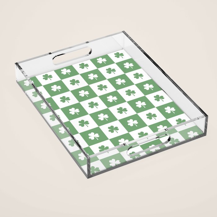 Shamrock Checkered Pattern Acrylic Tray Gallery Image 1