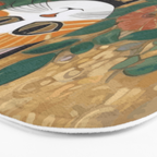 Klimt Cat with Colorful Flowers in a Geometric Vase Bath Mat Gallery Image 3