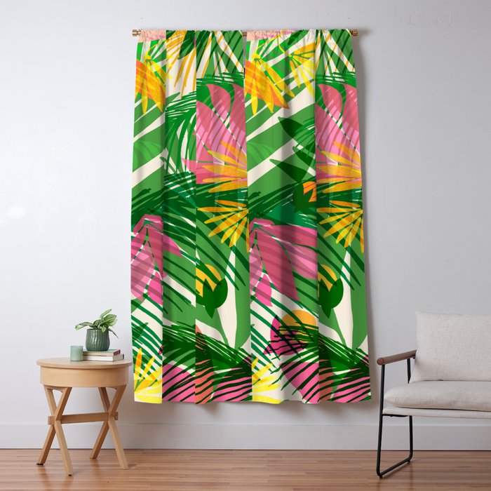 Modern Breezy Hawaiian Print  Window Curtain Gallery Image 1
