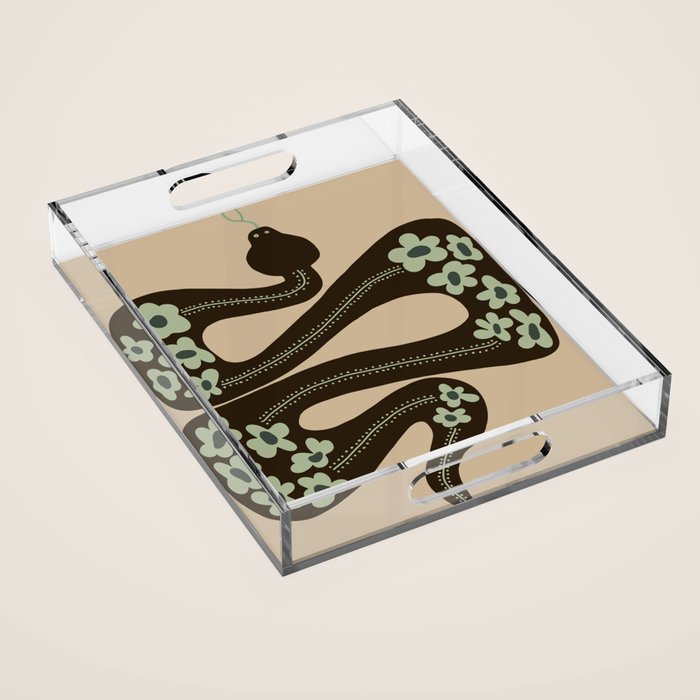 wild and free green anaconda  Acrylic Tray Gallery Image 1