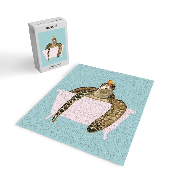 Sea Turtle in Bathtub in Blue Jigsaw Puzzle Gallery Image 2
