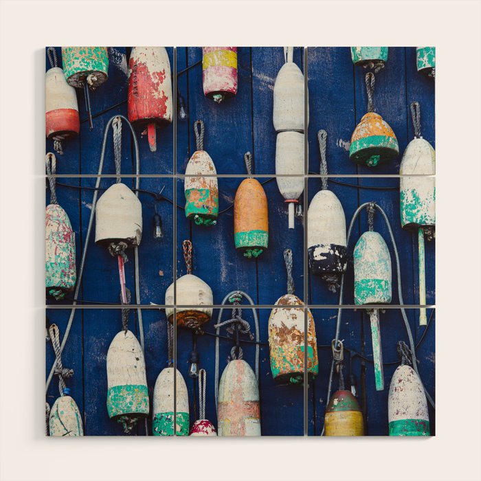 Maine Lobster Buoys Wood Wall Art Gallery Image 1