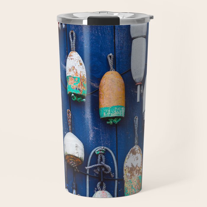 Maine Lobster Buoys Travel Mug Gallery Image 1