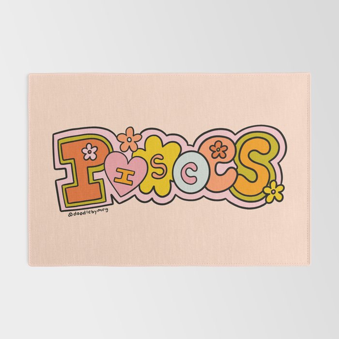 Pisces Doodle Letters Rug Gallery Image 2