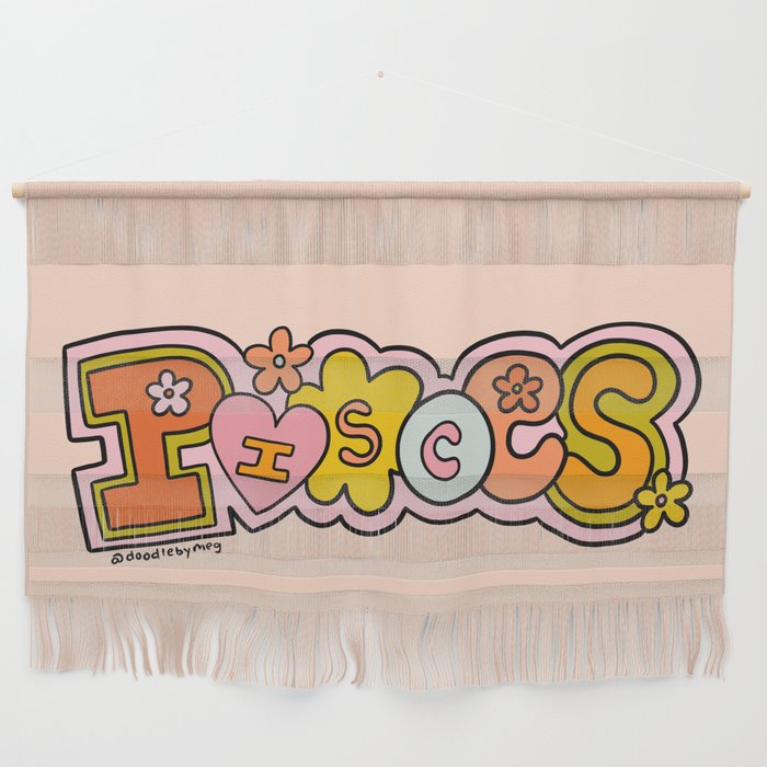 Pisces Doodle Letters Wall Hanging Gallery Image 1