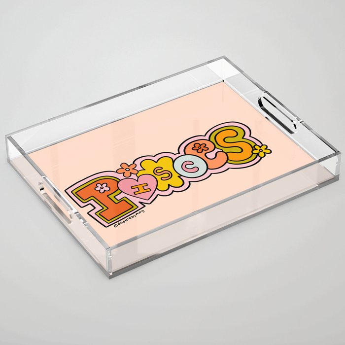 Pisces Doodle Letters Acrylic Tray Gallery Image 1