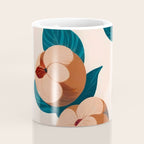 Half-Eaten Peaches, Vintage Botanical Illustration, Jungle Forest Fruits Nature, Eclectic Bohemian Plants Coffee Mug Gallery Image 4
