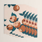 Half-Eaten Peaches, Vintage Botanical Illustration, Jungle Forest Fruits Nature, Eclectic Bohemian Plants Wrapping Paper Gallery Image 3