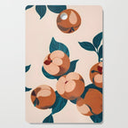 Half-Eaten Peaches, Vintage Botanical Illustration, Jungle Forest Fruits Nature, Eclectic Bohemian Plants Cutting Board Gallery Image 1