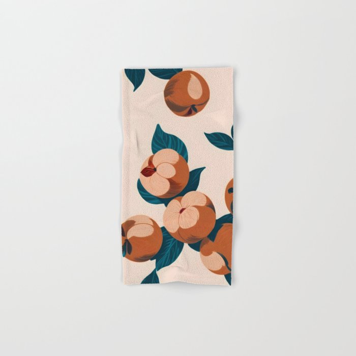 Half-Eaten Peaches, Vintage Botanical Illustration, Jungle Forest Fruits Nature, Eclectic Bohemian Plants Bath Towel Gallery Image 1