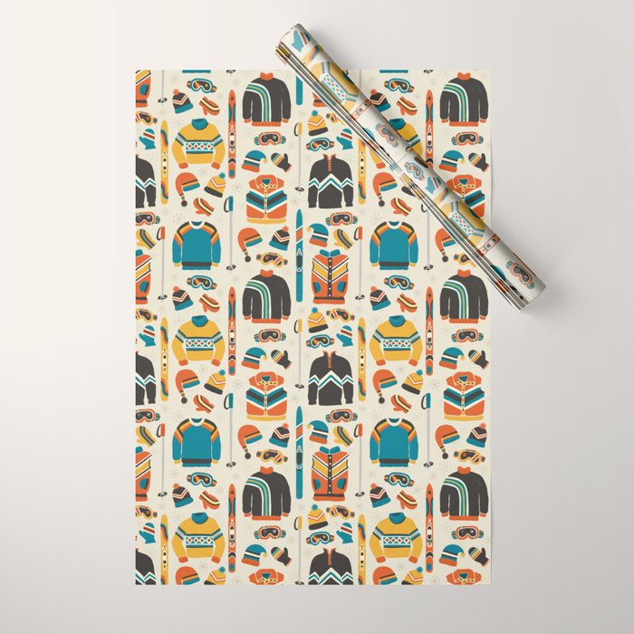 Vintage Skiwear Wrapping Paper