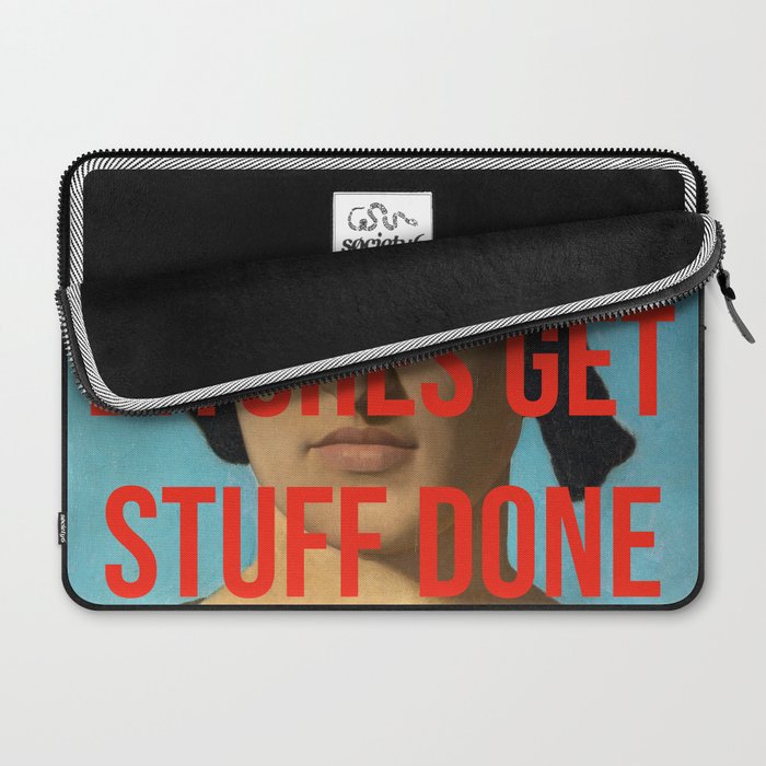 Bitches Get Stuff Done / AOC / Funny Feminist Motivational Quote Laptop Sleeve Gallery Image 2