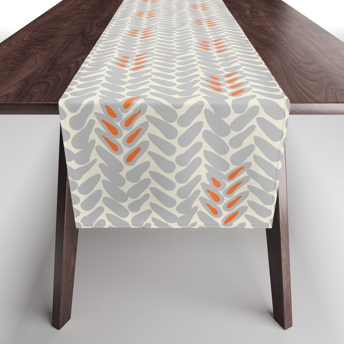 Orange and Grey Wheat Pattern Table Runner Gallery Image 1