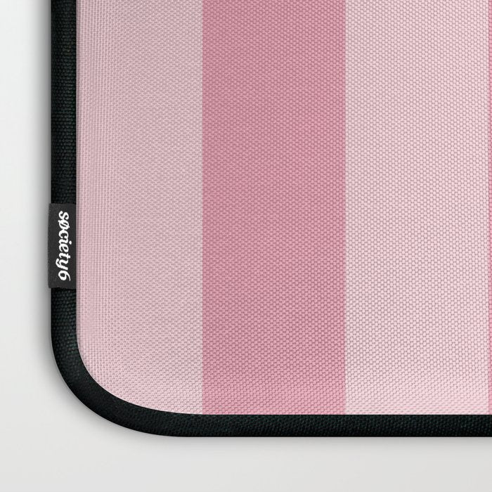 Rich Velvet Pink Rose Wide Cabana Stripes Laptop Sleeve Gallery Image 3