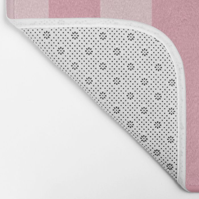 Rich Velvet Pink Rose Wide Cabana Stripes Bath Mat Gallery Image 2