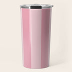 Rich Velvet Pink Rose Wide Cabana Stripes Travel Mug Gallery Image 1