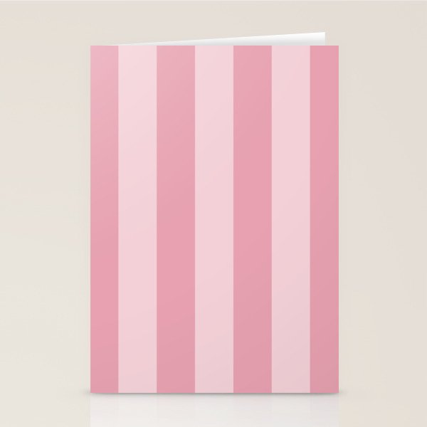 Rich Velvet Pink Rose Wide Cabana Stripes Stationery Card Gallery Image 1