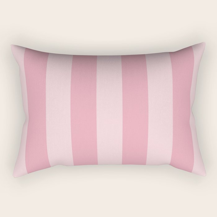 Rich Velvet Pink Rose Wide Cabana Stripes Rectangular Pillow Gallery Image 2
